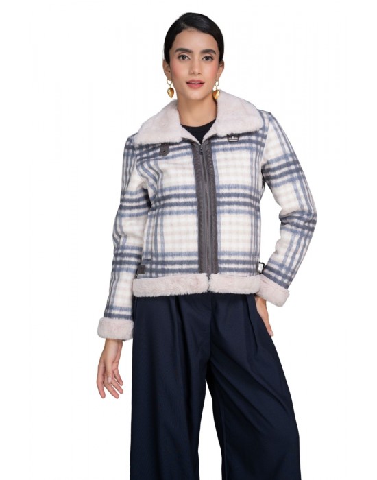 Women Jacket Cream blue